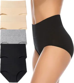 Annenmy Women's High Waist Cotton Underwear Soft Brief Panties Regular and Plus Size