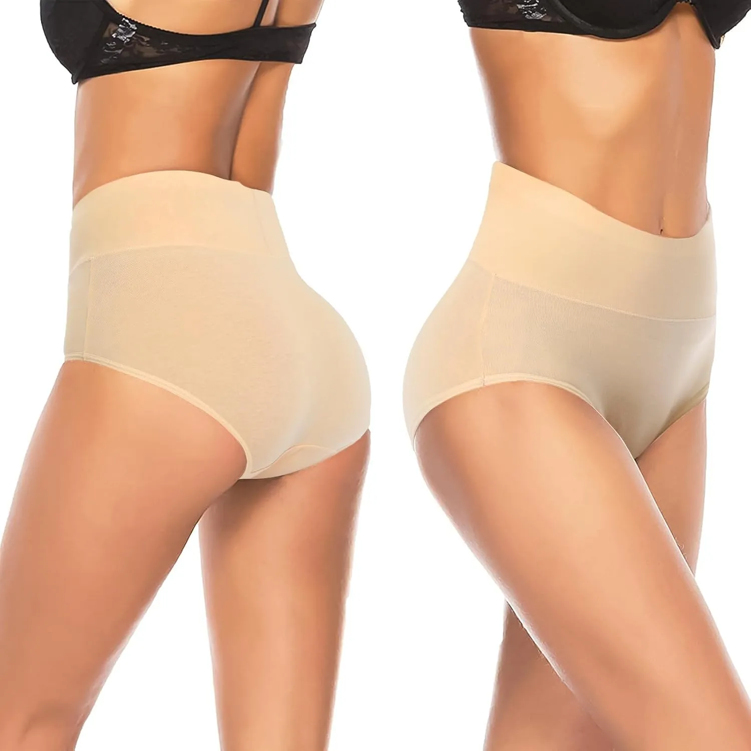 Annenmy Women's High Waist Cotton Underwear Soft Brief Panties Regular and Plus Size