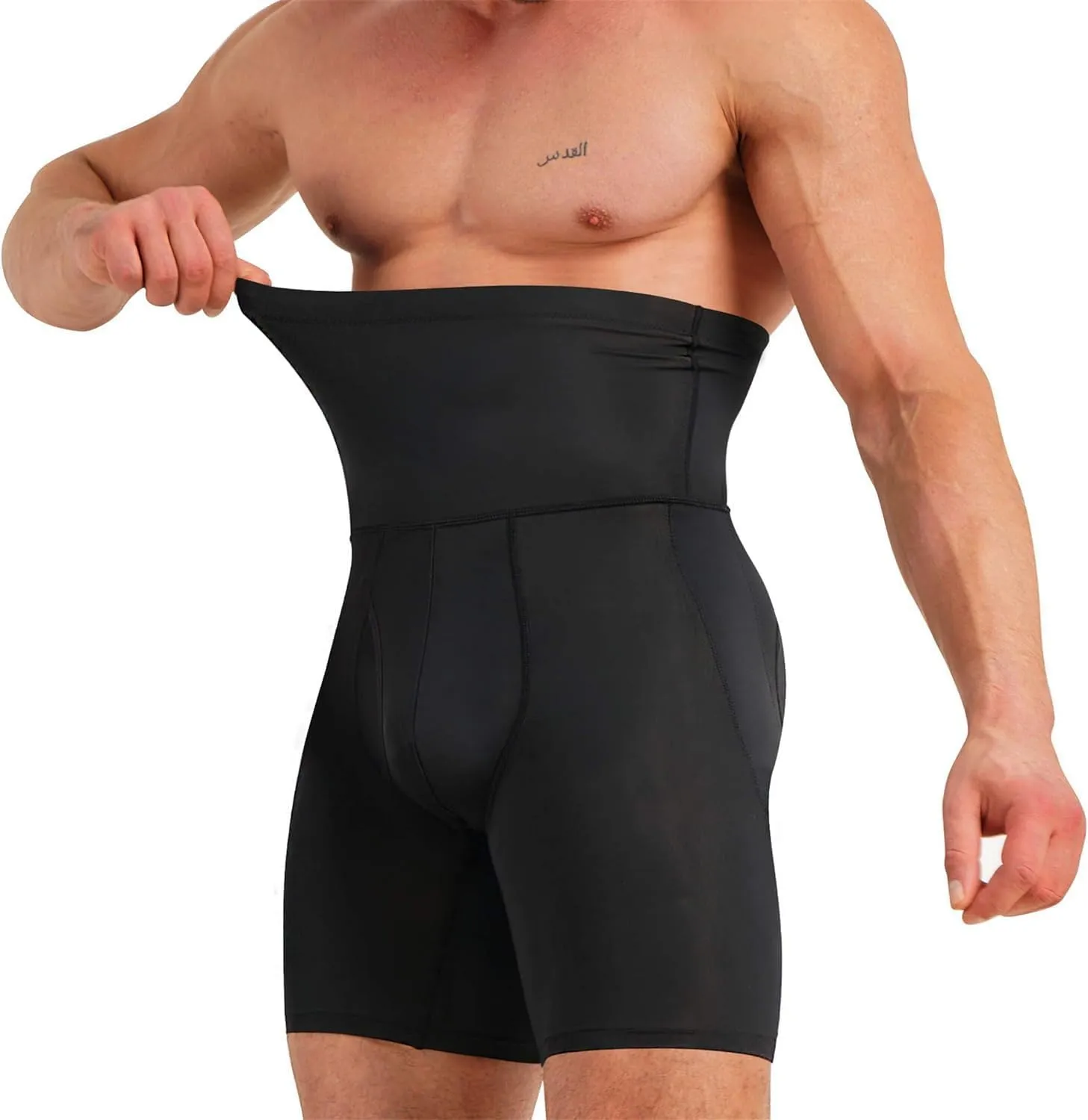 BIGFOX Men Tummy Control Shorts High Waist Slimming Underwear Body Shaper Seamless Compression Boxers Briefs Waist Trainer