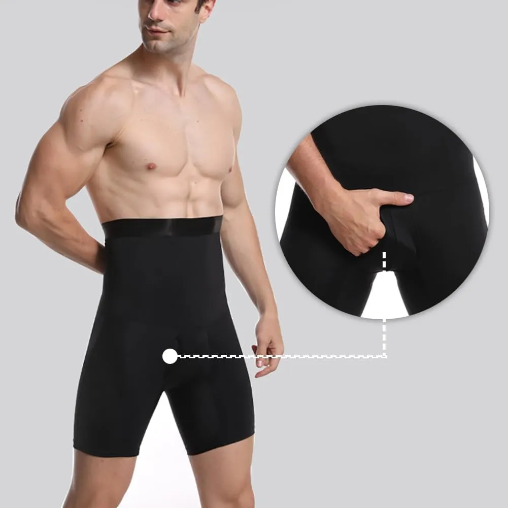BIGFOX Men Tummy Control Shorts High Waist Slimming Underwear Body Shaper Seamless Compression Boxers Briefs Waist Trainer