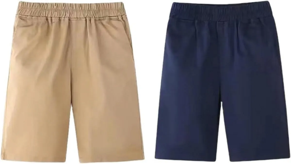 Boy's Casual Shorts Summer Cotton Classic Fit Elastic Waist Beach Shorts with Pockets Toddler Infant Boy Shorts