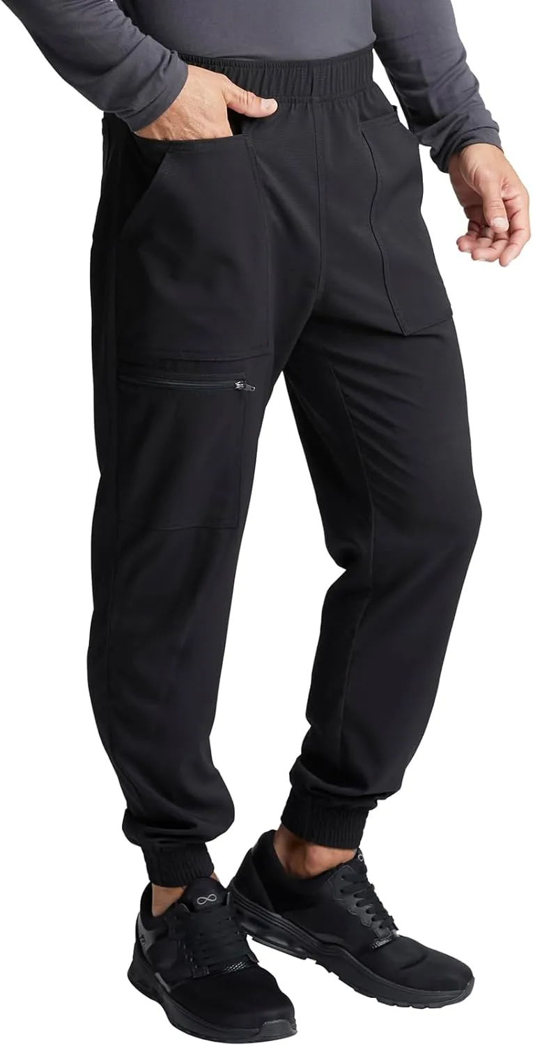 Cherokee Men's Mid Rise Pull-on Jogger Scrubs Pant