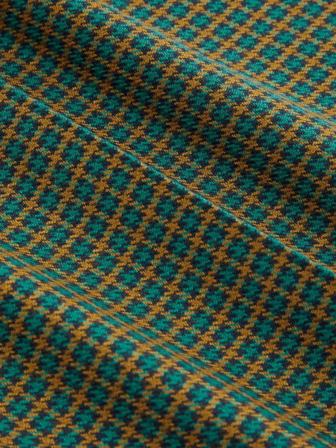 CIDER Mid Rise Houndstooth Belted Straight Leg Trousers