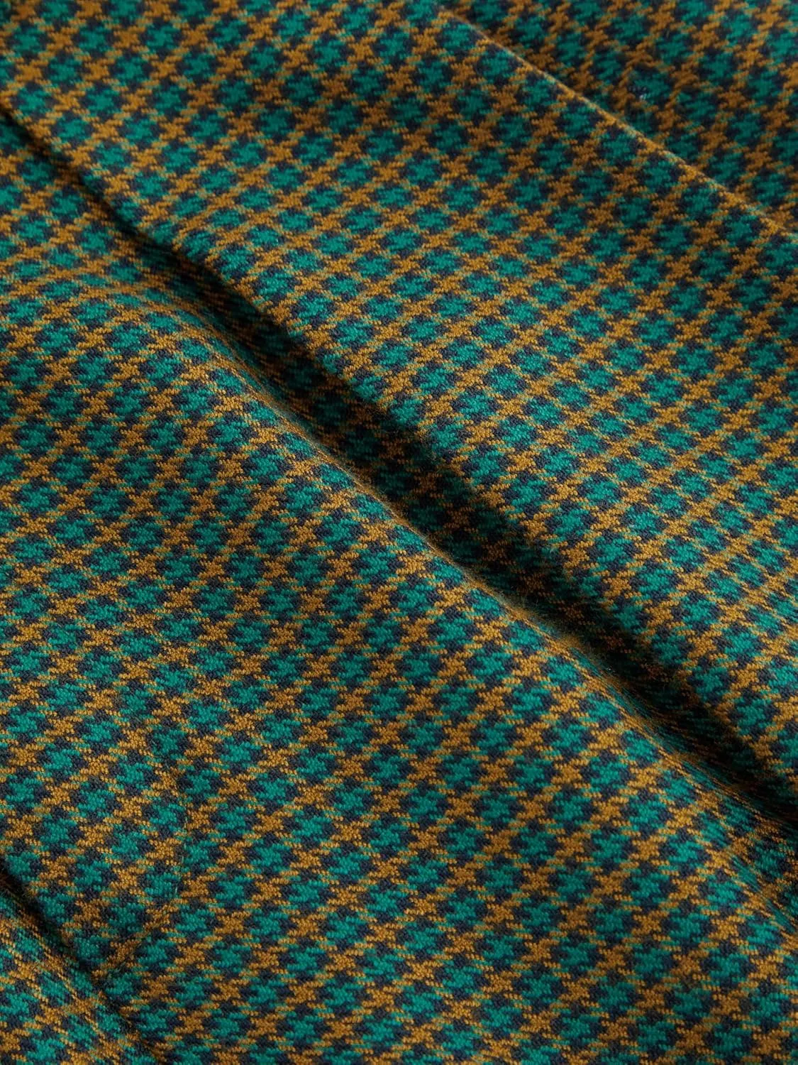 CIDER Mid Rise Houndstooth Belted Straight Leg Trousers