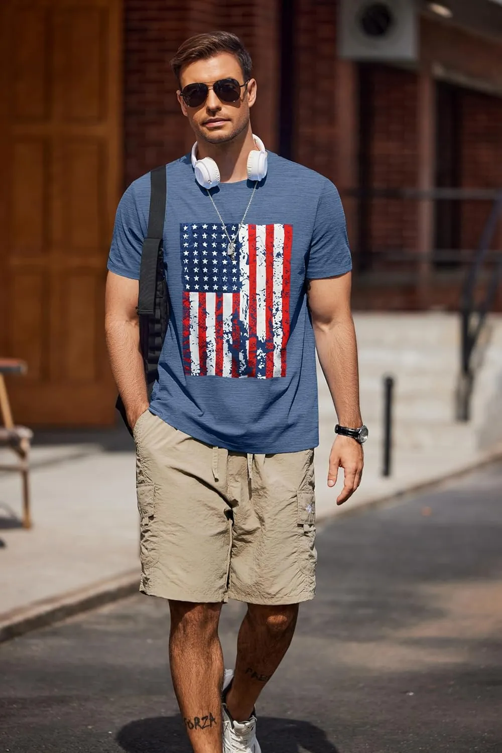 COOFANDY Mens Crew Neck T Shirt Short Sleeve Casual Summer Basic Tee Muscle Slim Fit Workout T-Shirt