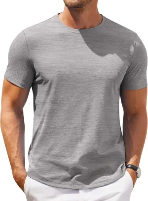 COOFANDY Mens Crew Neck T Shirt Short Sleeve Casual Summer Basic Tee Muscle Slim Fit Workout T-Shirt