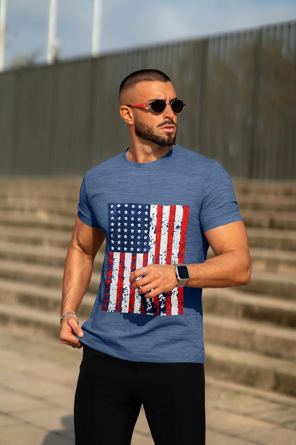 COOFANDY Mens Crew Neck T Shirt Short Sleeve Casual Summer Basic Tee Muscle Slim Fit Workout T-Shirt