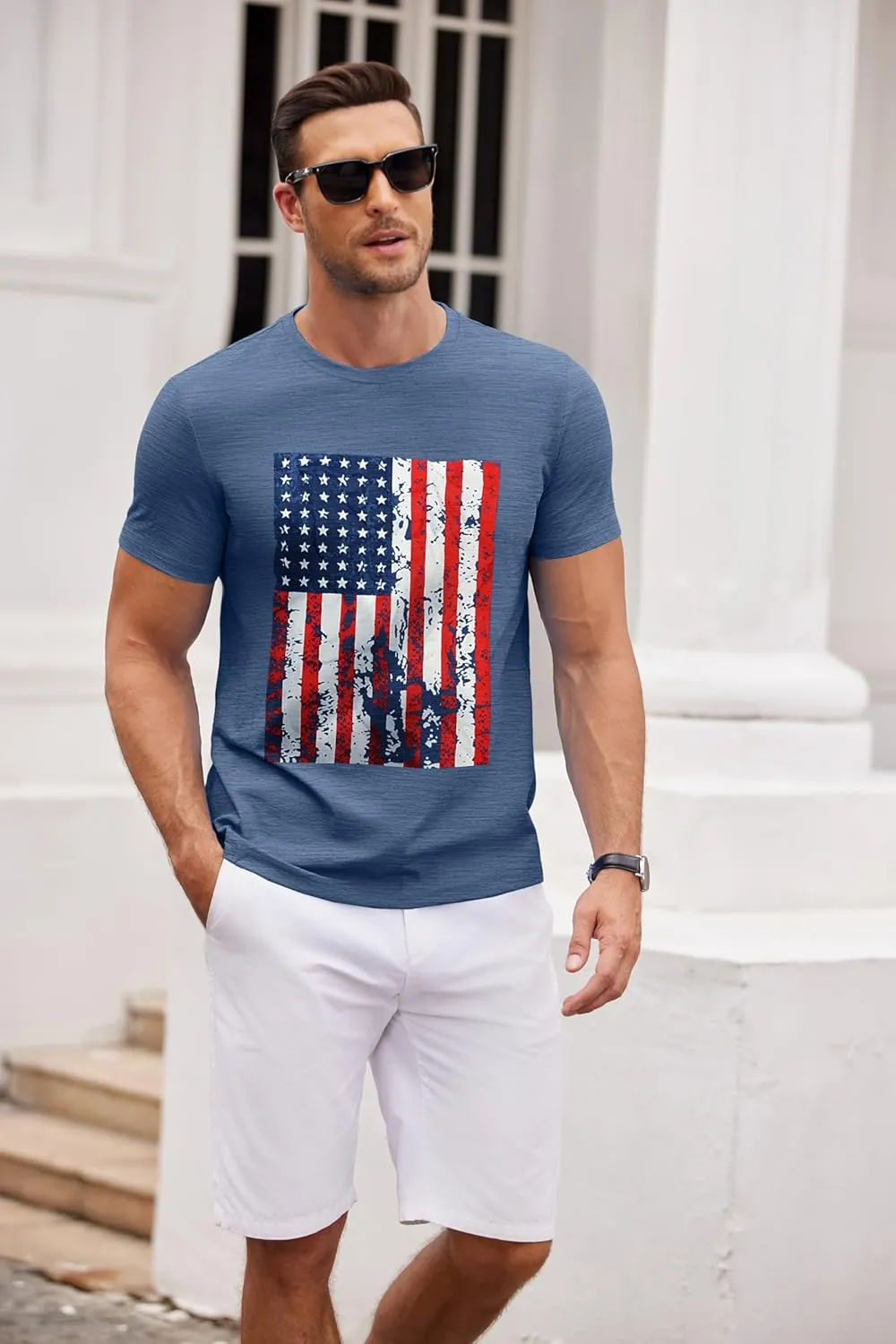 COOFANDY Mens Crew Neck T Shirt Short Sleeve Casual Summer Basic Tee Muscle Slim Fit Workout T-Shirt