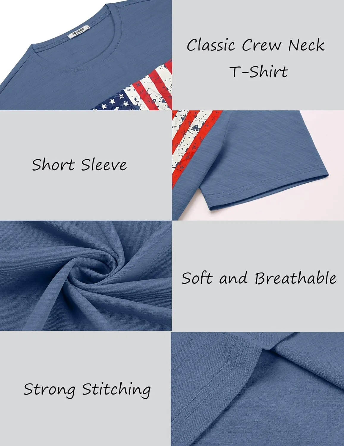 COOFANDY Mens Crew Neck T Shirt Short Sleeve Casual Summer Basic Tee Muscle Slim Fit Workout T-Shirt