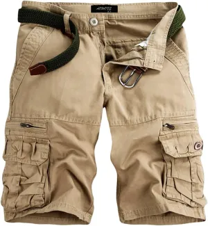 CRNTCEM Mens Outdoor Hiking Cargo Shorts Lightweight Water Resistant Quick Dry Tactical Golf Fishing Shorts with Zip Pockets
