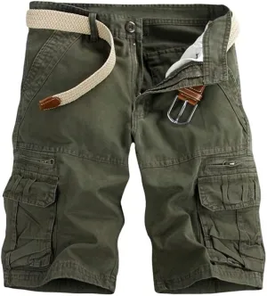 CRNTCEM Mens Outdoor Hiking Cargo Shorts Lightweight Water Resistant Quick Dry Tactical Golf Fishing Shorts with Zip Pockets