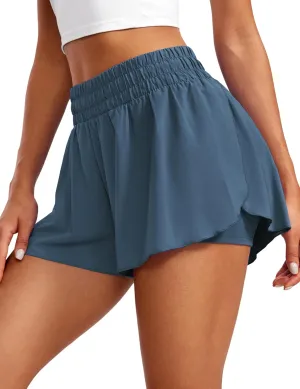 CRZ YOGA 2 in 1 Flowy Running Shorts for Women High Waisted Quick Dry for Athletic Gym Lounge Workout Cute Tennis Skirts
