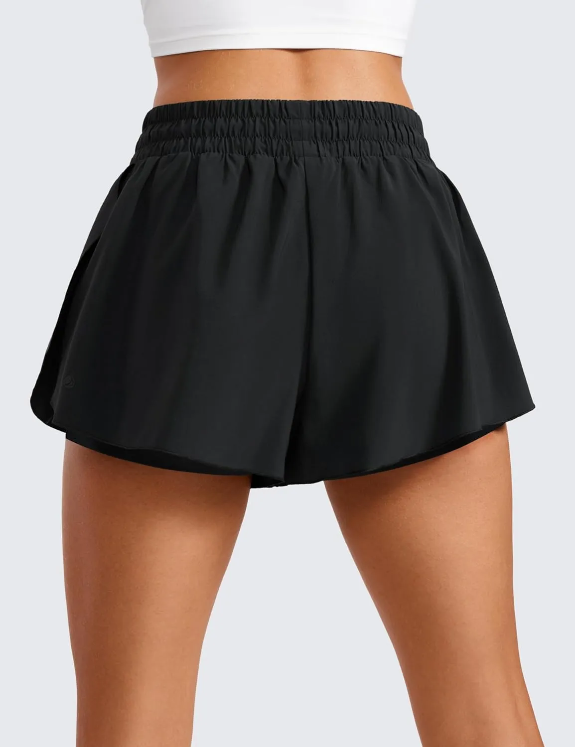 CRZ YOGA 2 in 1 Flowy Running Shorts for Women High Waisted Quick Dry for Athletic Gym Lounge Workout Cute Tennis Skirts