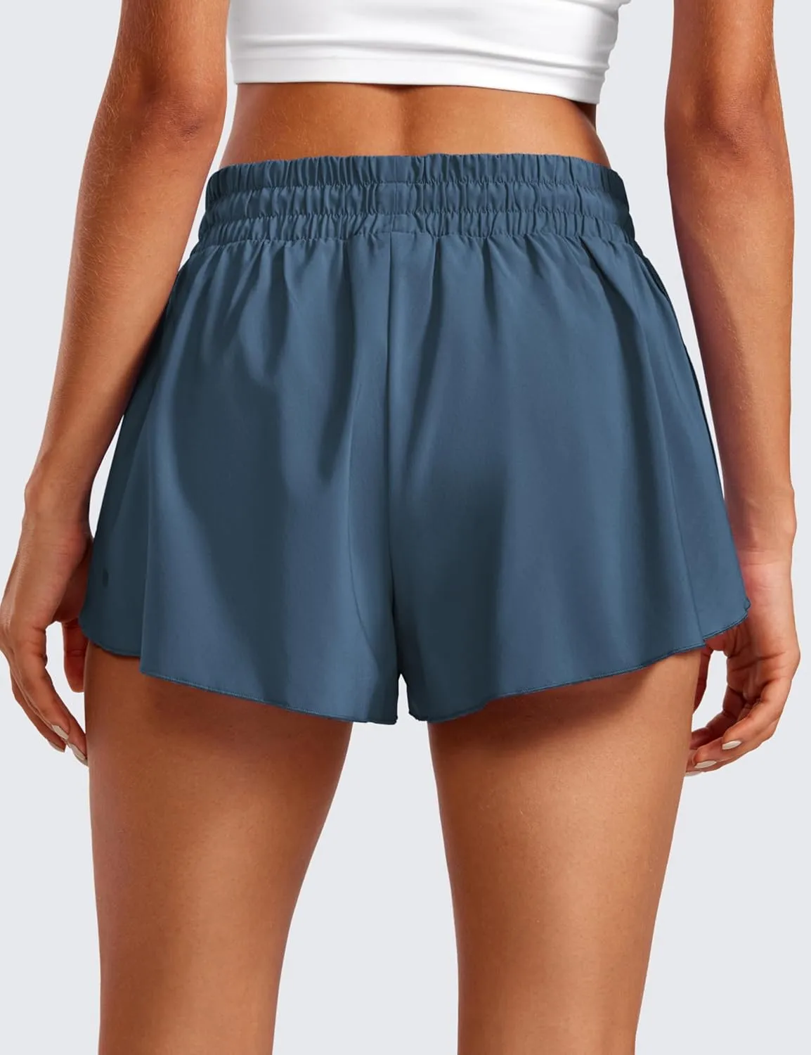 CRZ YOGA 2 in 1 Flowy Running Shorts for Women High Waisted Quick Dry for Athletic Gym Lounge Workout Cute Tennis Skirts