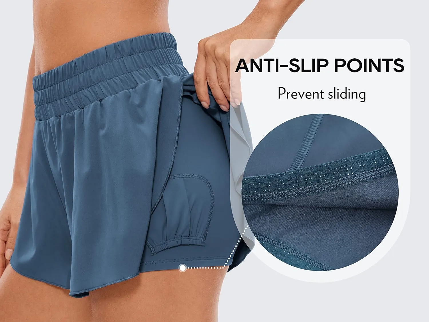 CRZ YOGA 2 in 1 Flowy Running Shorts for Women High Waisted Quick Dry for Athletic Gym Lounge Workout Cute Tennis Skirts