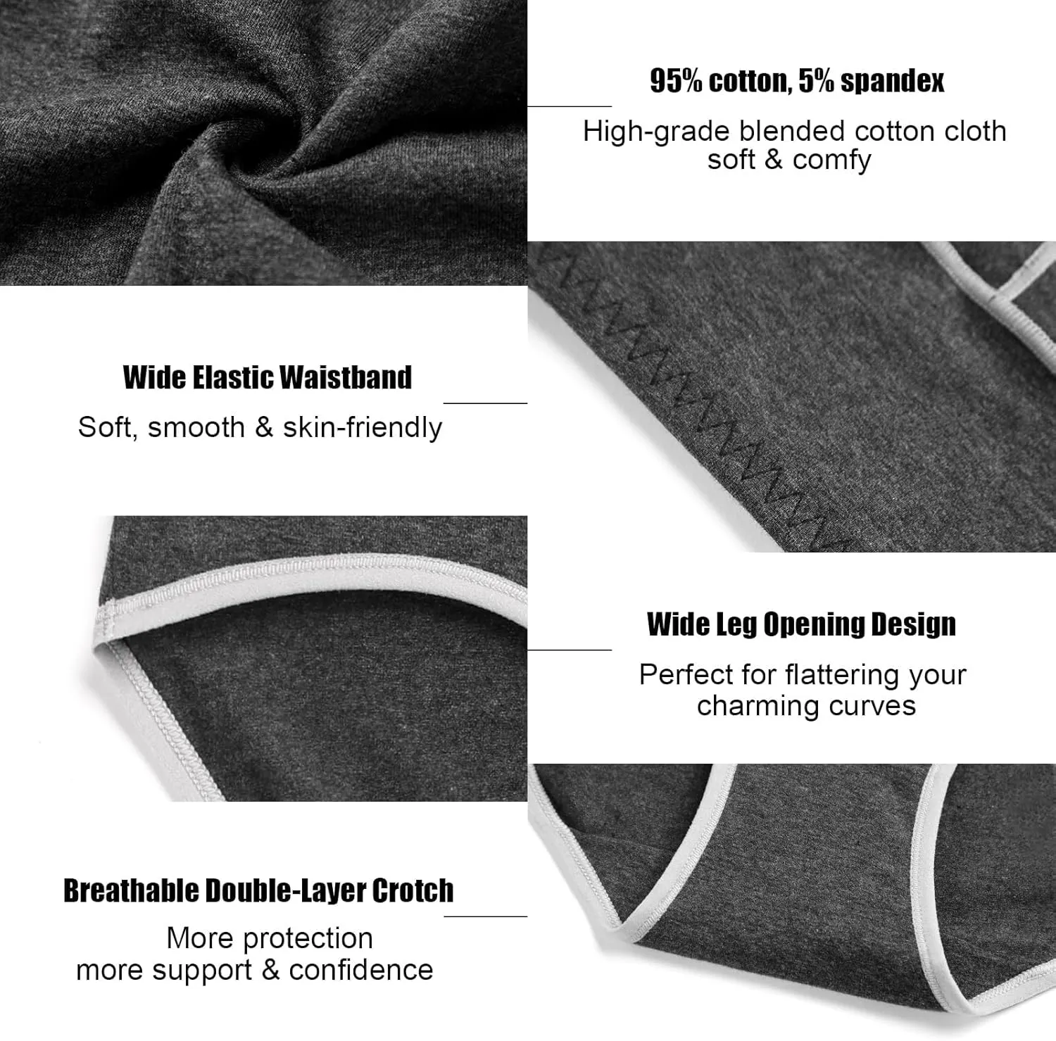 CULAYII High Waisted Underwear for Women Cotton No Muffin Top Full Coverage Briefs Soft Stretch Ladies Panties 5 Pack