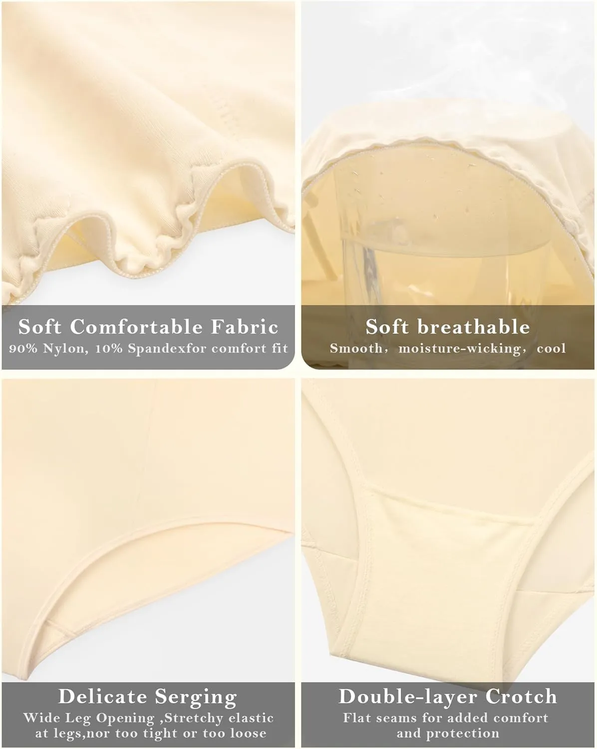 CULAYII High Waisted Underwear for Women Cotton No Muffin Top Full Coverage Briefs Soft Stretch Ladies Panties 5 Pack