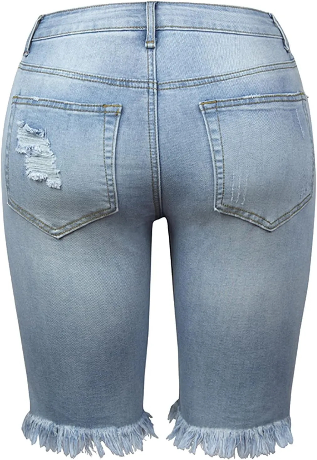 Denim Bermuda Shorts for Women Stretchy High Waisted, Jean Shorts for Teen Girls Ripped Summer Baggy Y2k Trendy Jorts