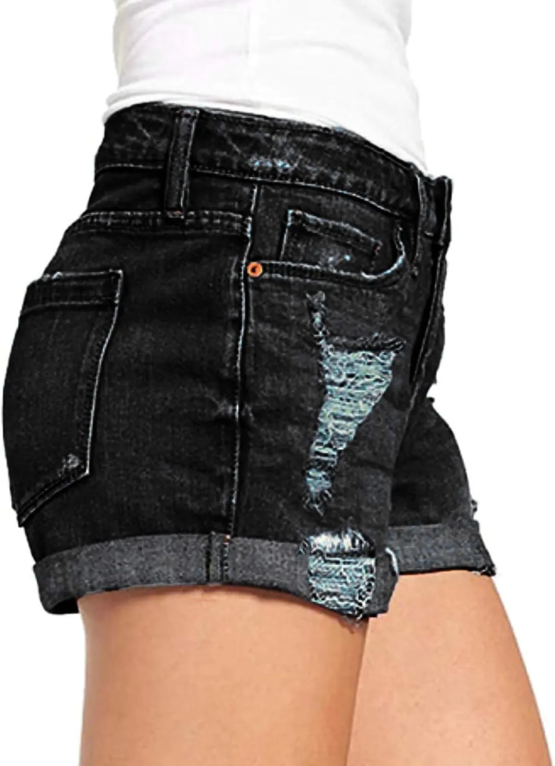 Denim Shorts for Women Stylish High Waisted Jean Shorts 2024 Summer Hem Distressed Short Jeans Causal Comfy Jean Shorts