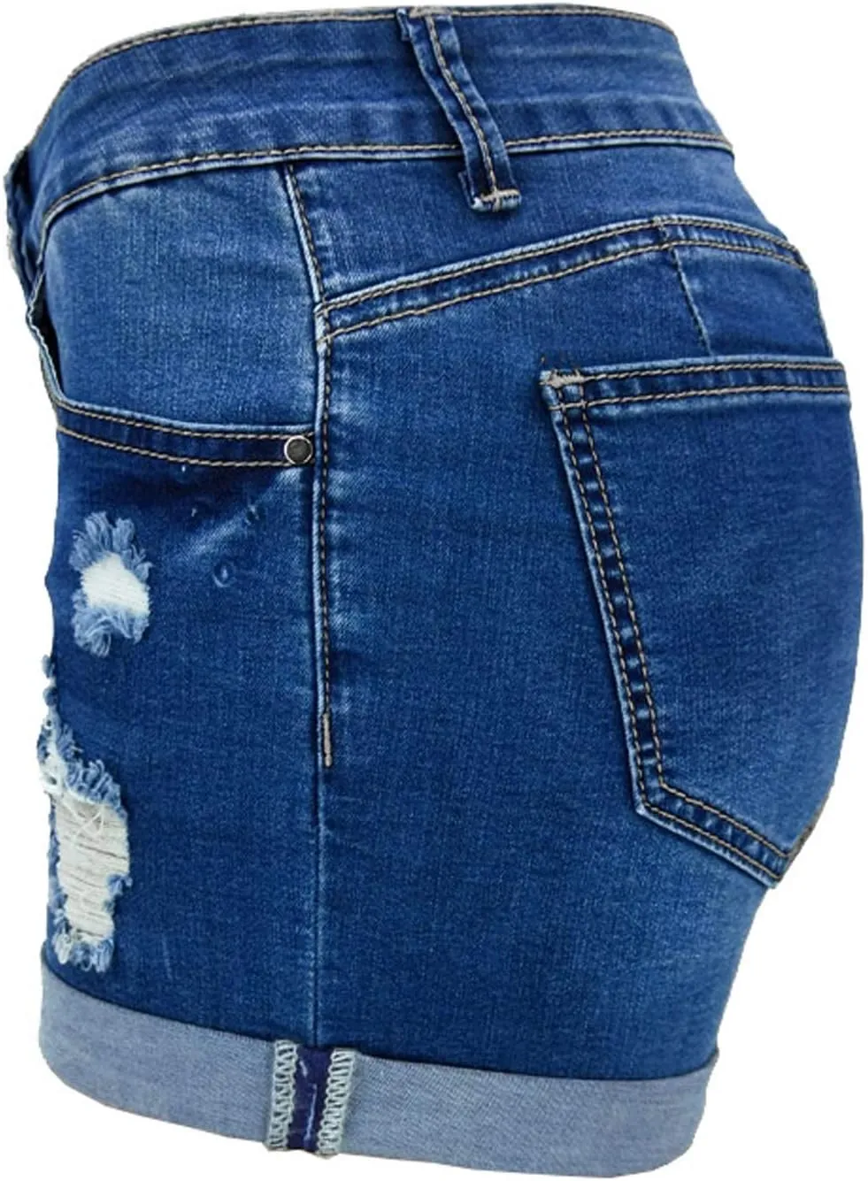Denim Shorts Women High Waisted Jean Shorts Ripped Hem Shorts Distressed Shorts Stretch Summer Shorts Comfy Shorts