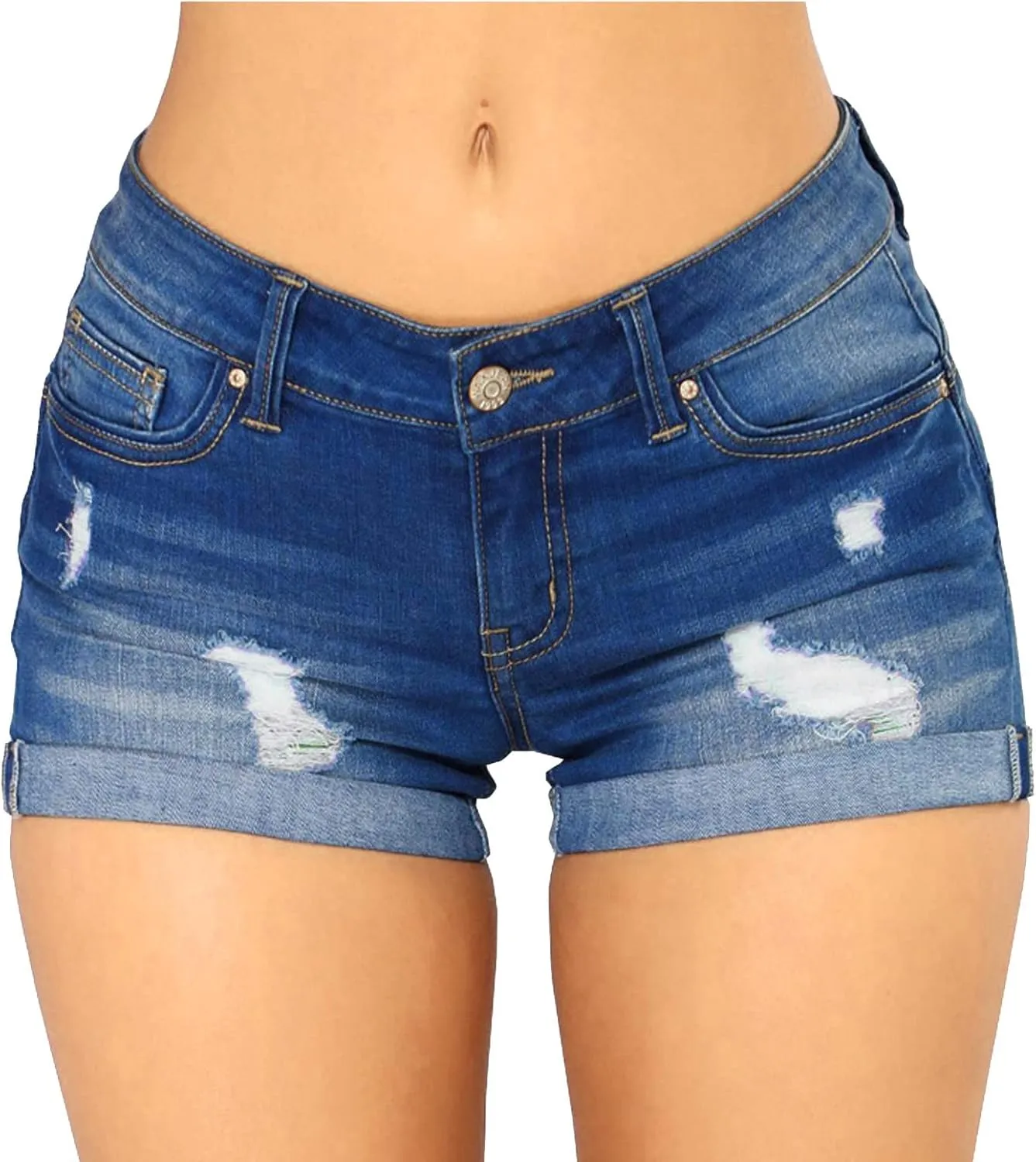 Denim Shorts Women High Waisted Jean Shorts Ripped Hem Shorts Distressed Shorts Stretch Summer Shorts Comfy Shorts