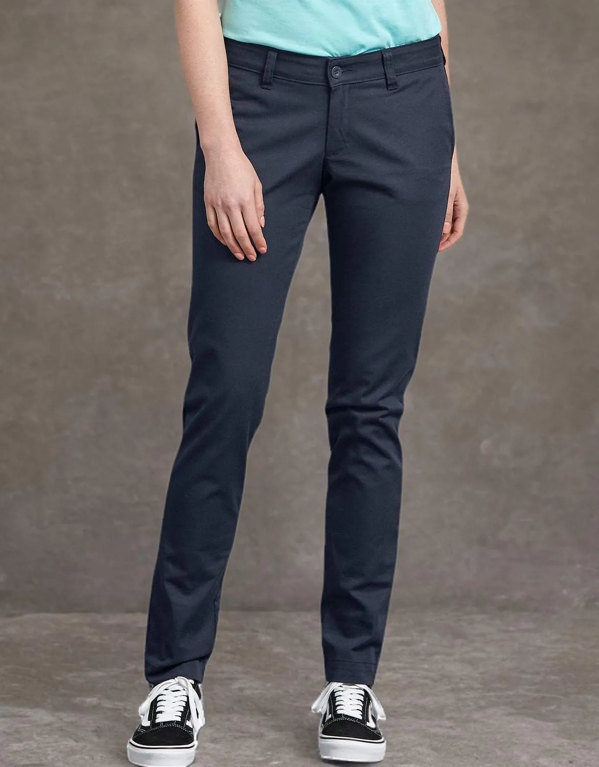 Dickies Women's Mid-Rise, Skinny Stretch Twill Pant