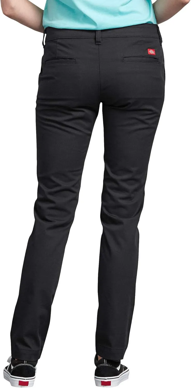 Dickies Women's Mid-Rise, Skinny Stretch Twill Pant