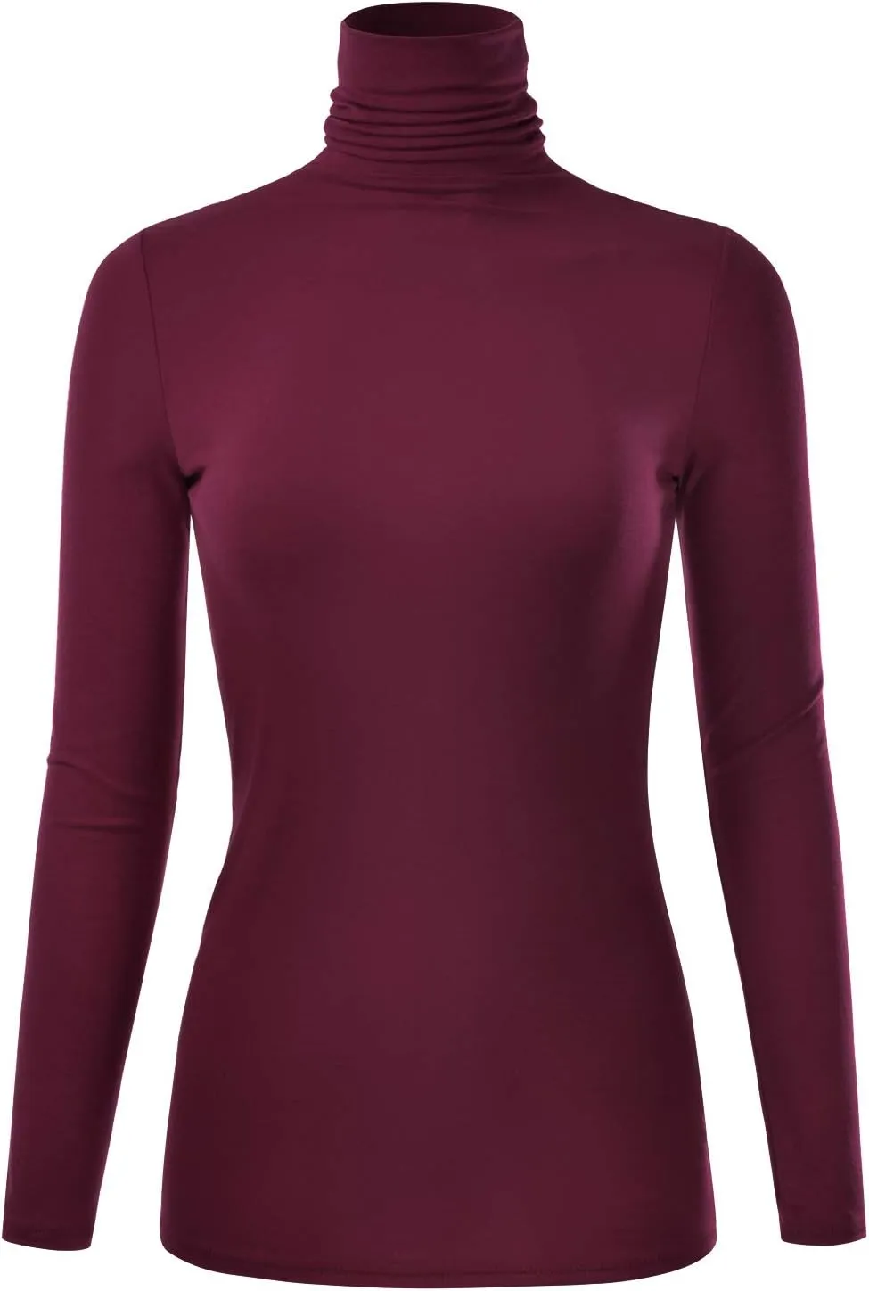 EIMIN Women's Long Sleeve Turtleneck Light Weight Pullover Slim Fit T-Shirts Top (S-3XL)