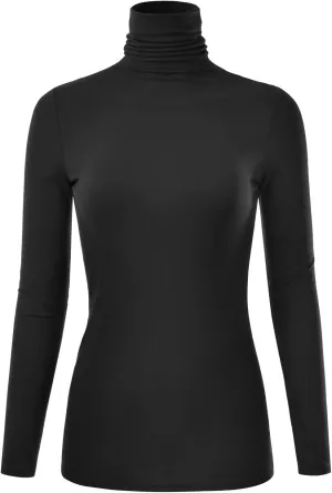 EIMIN Women's Long Sleeve Turtleneck Light Weight Pullover Slim Fit T-Shirts Top (S-3XL)