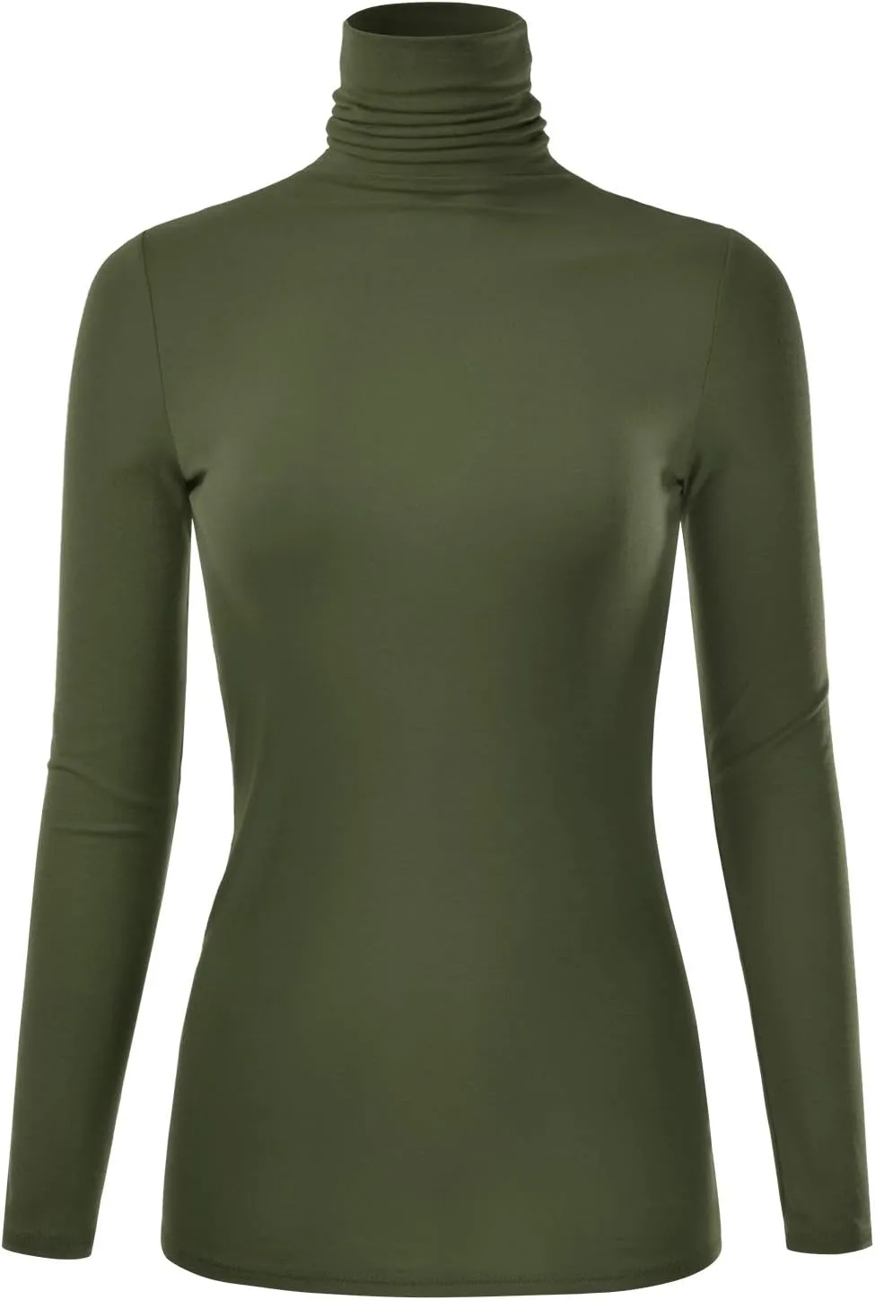 EIMIN Women's Long Sleeve Turtleneck Light Weight Pullover Slim Fit T-Shirts Top (S-3XL)