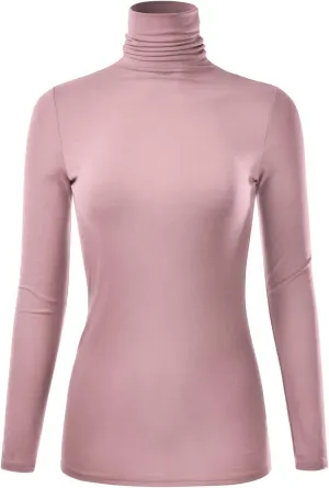 EIMIN Women's Long Sleeve Turtleneck Light Weight Pullover Slim Fit T-Shirts Top (S-3XL)