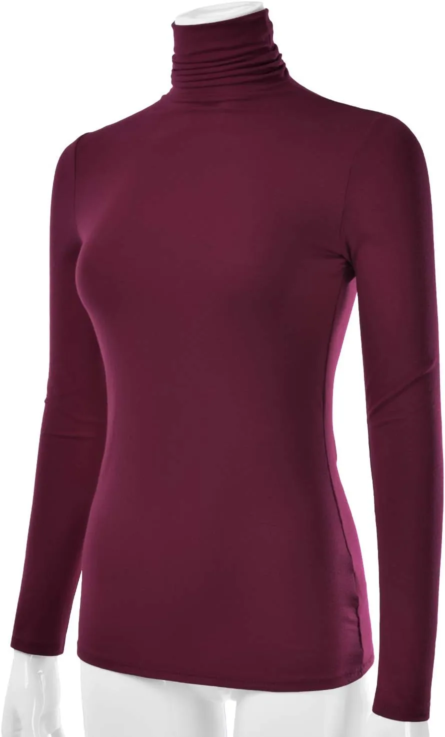 EIMIN Women's Long Sleeve Turtleneck Light Weight Pullover Slim Fit T-Shirts Top (S-3XL)