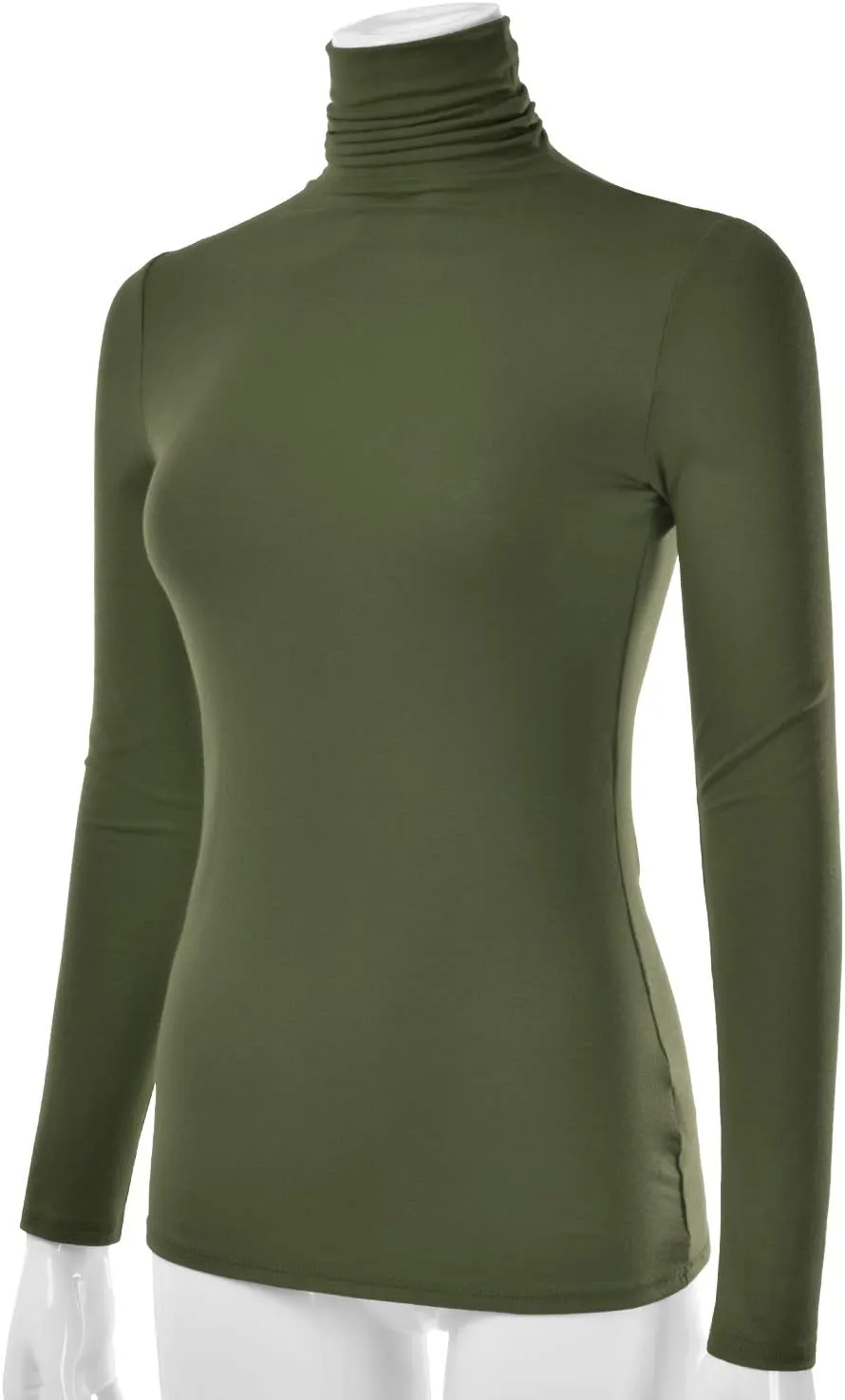 EIMIN Women's Long Sleeve Turtleneck Light Weight Pullover Slim Fit T-Shirts Top (S-3XL)