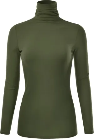 EIMIN Women's Long Sleeve Turtleneck Light Weight Pullover Slim Fit T-Shirts Top (S-3XL)