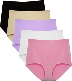 FallSweet No Show High Waist Briefs Underwear for Women Seamless Panties Multi Pack