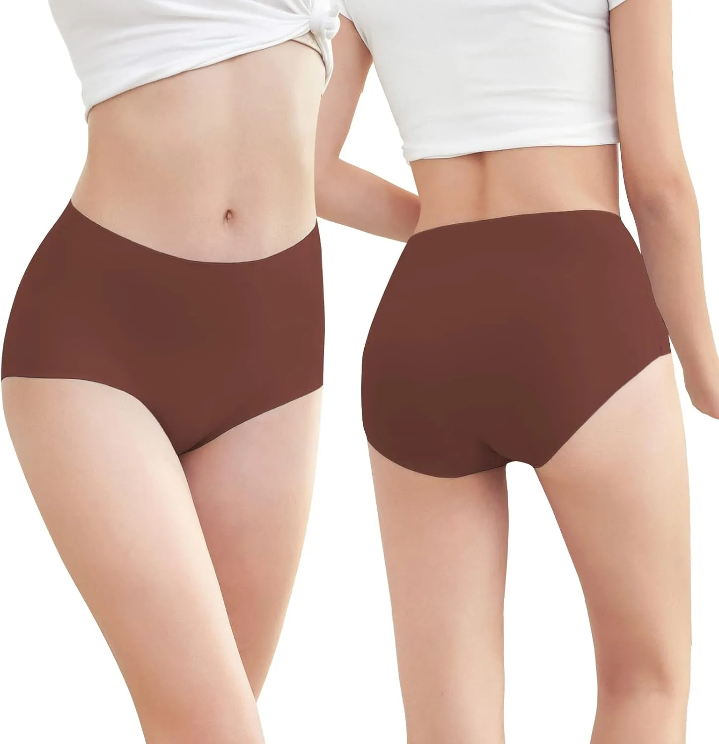 FallSweet No Show High Waist Briefs Underwear for Women Seamless Panties Multi Pack