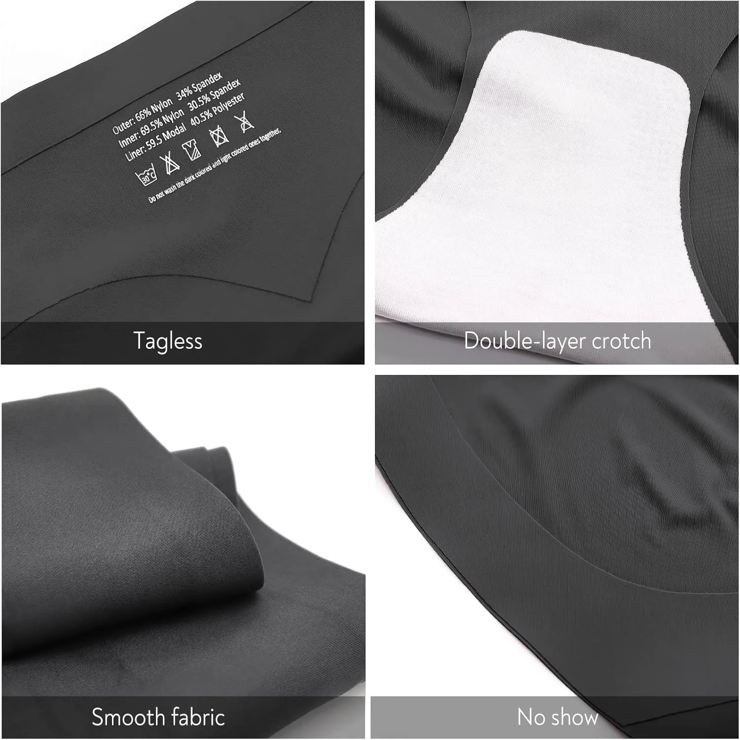 FallSweet No Show Tummy Control Underwear for Women High Waisted Panties Comfy Briefs Pack