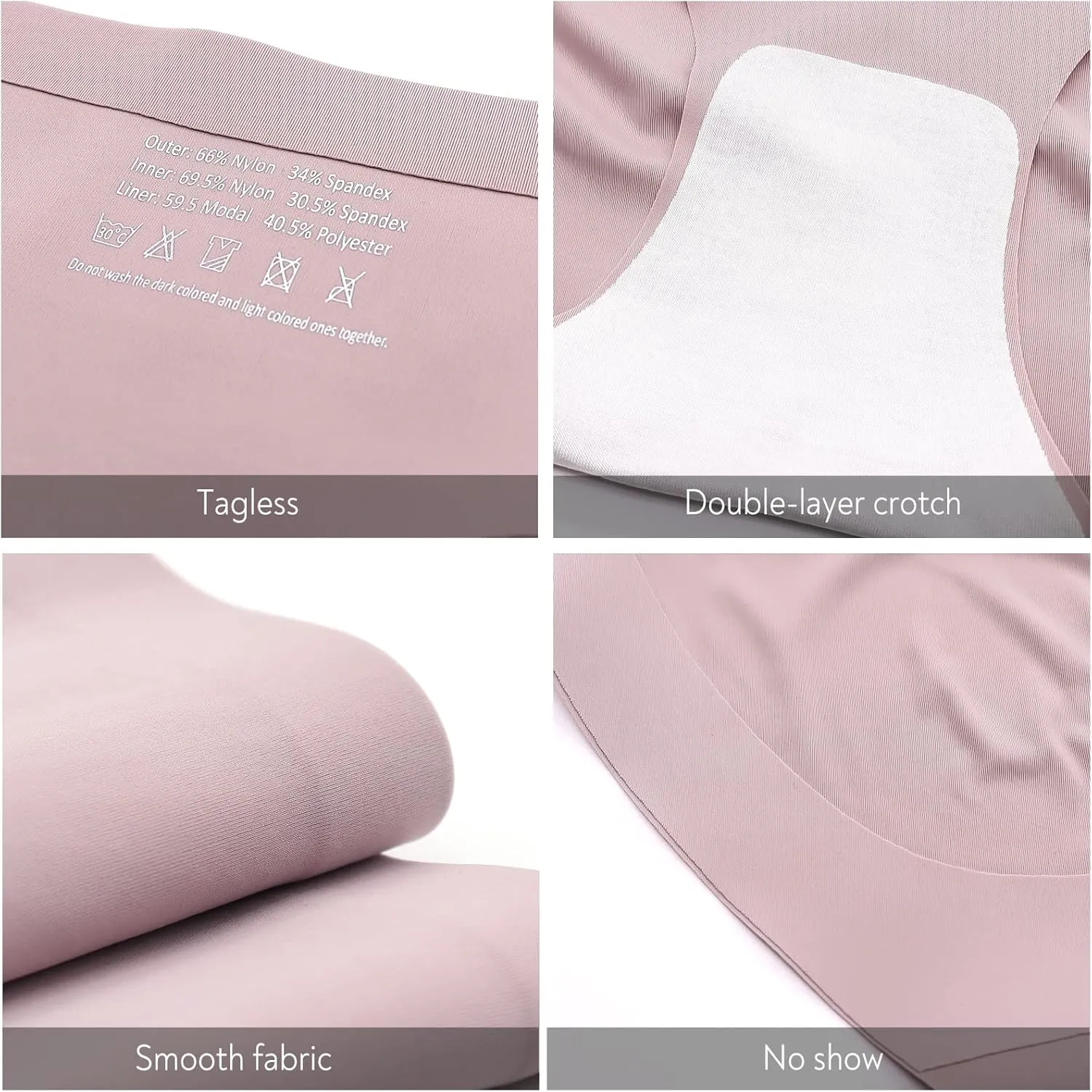 FallSweet No Show Tummy Control Underwear for Women High Waisted Panties Comfy Briefs Pack