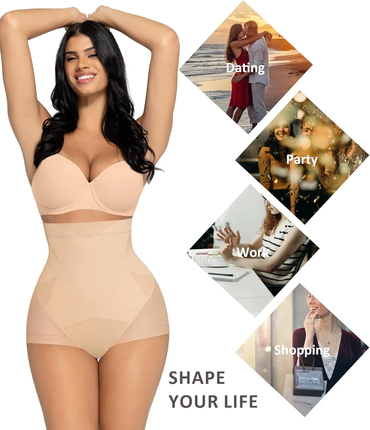 FeelinGirl Tummy Control Shapewear for Women Butt Lifting Briefs Underwear