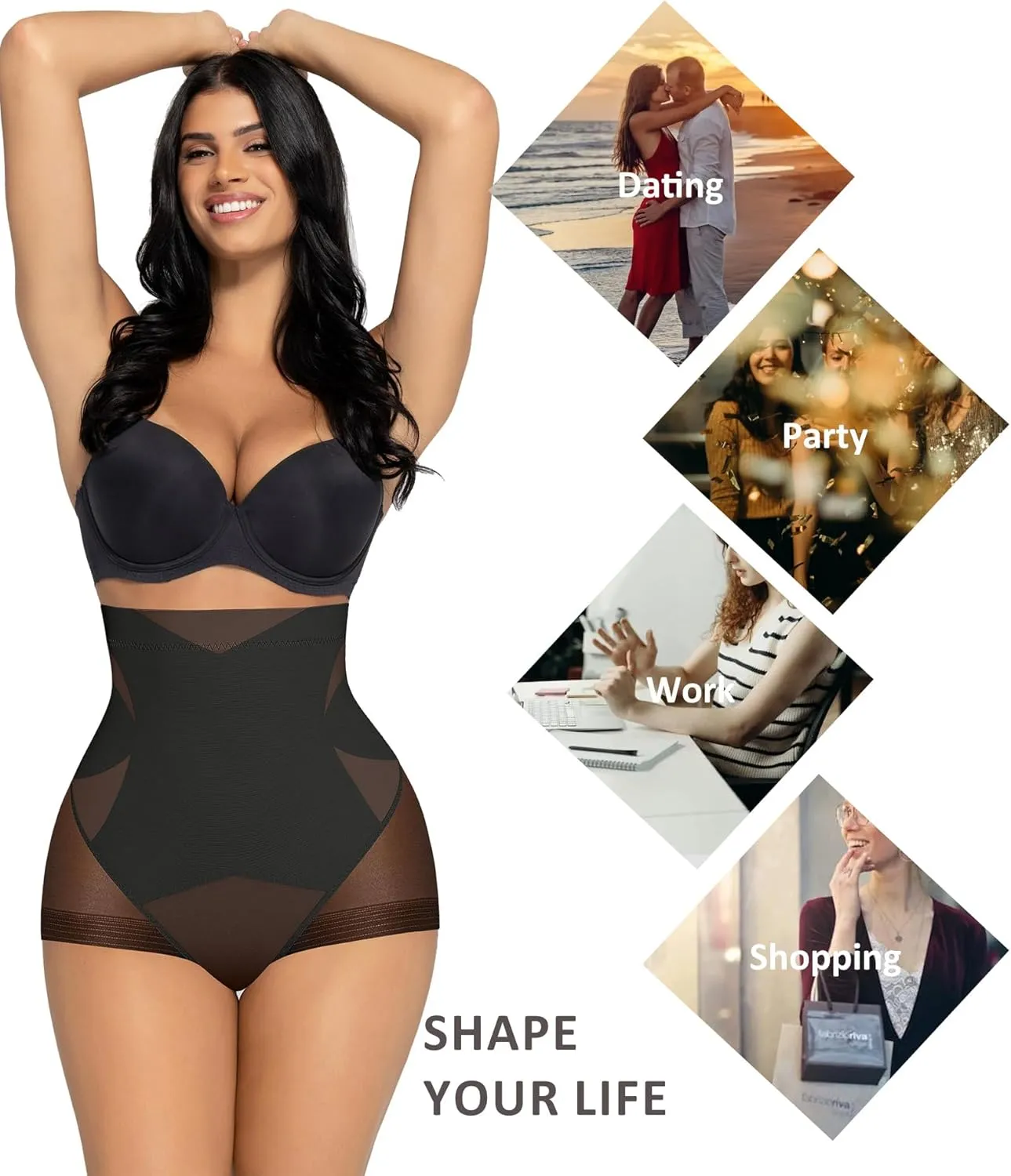 FeelinGirl Tummy Control Shapewear for Women Butt Lifting Briefs Underwear