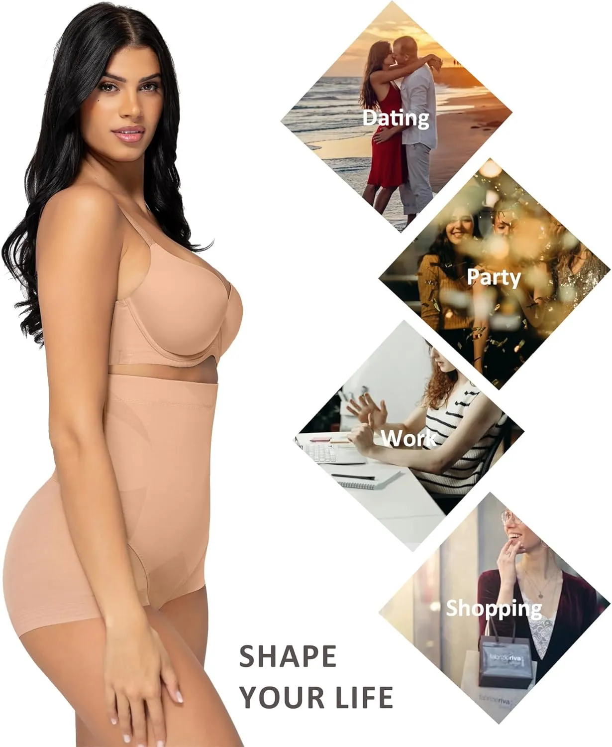 FeelinGirl Tummy Control Shapewear for Women Butt Lifting Briefs Underwear