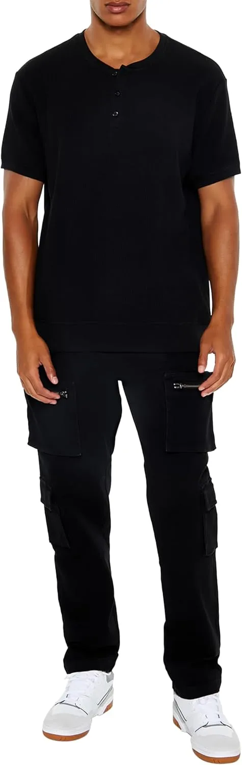 Forever 21 Men's Slim-fit Mid-Rise Cargo Joggers