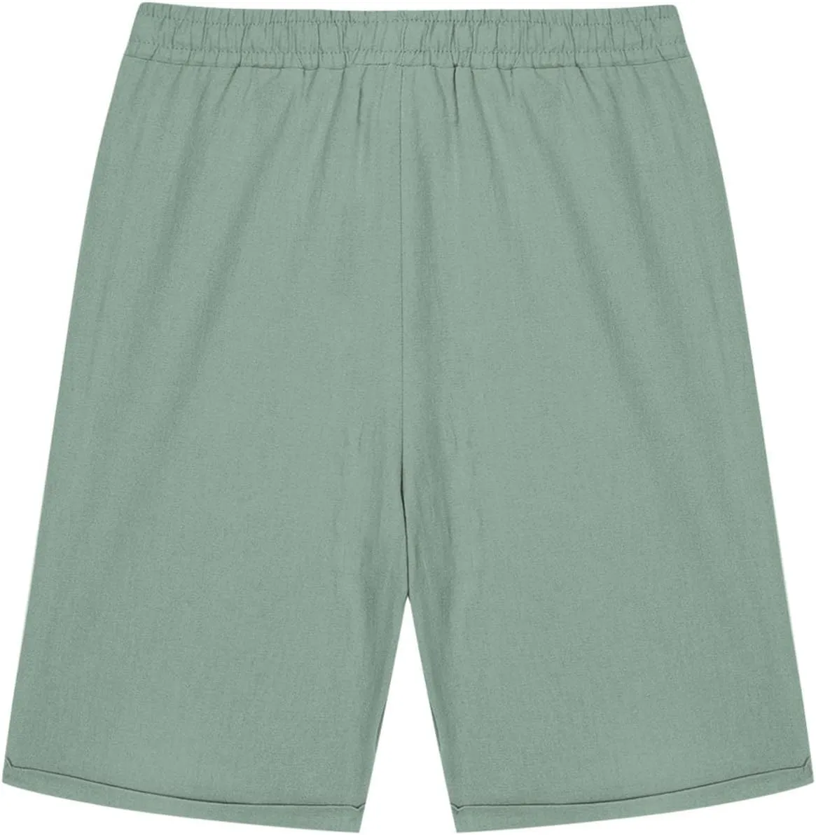 Girls Casual Bermuda Shorts Kids Knee Length High Waisted Summer Shorts Linen Comfy Drawstring Short Pants with