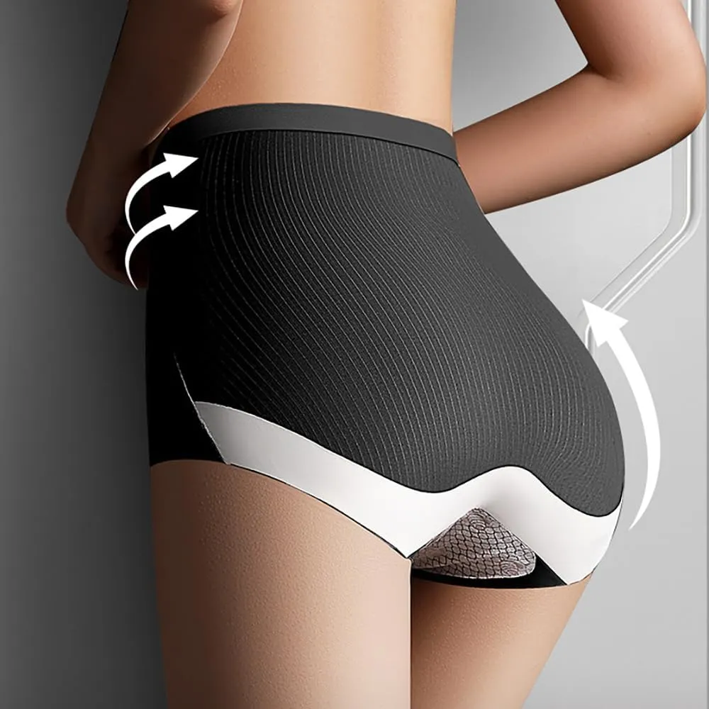 High Waist Seamless Liquid Ice Silk Shaping Pants, Women's Tummy Control Butt Lifting Underpants Briefs