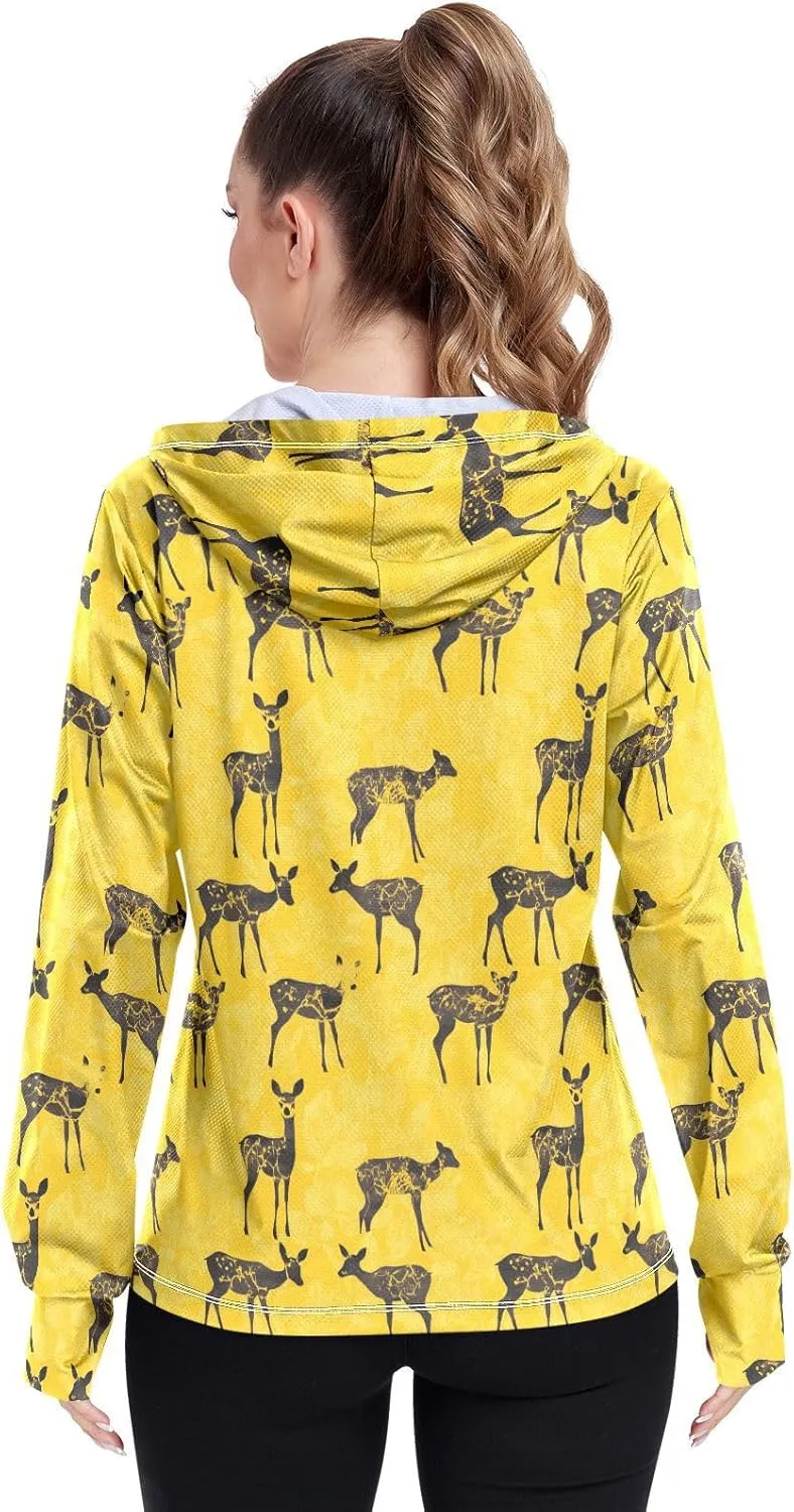 Hoodies Woman with Thumb Holes Plain t Shirts UPF 50  Protection Plain Sweatshirt Hiking Outdoor