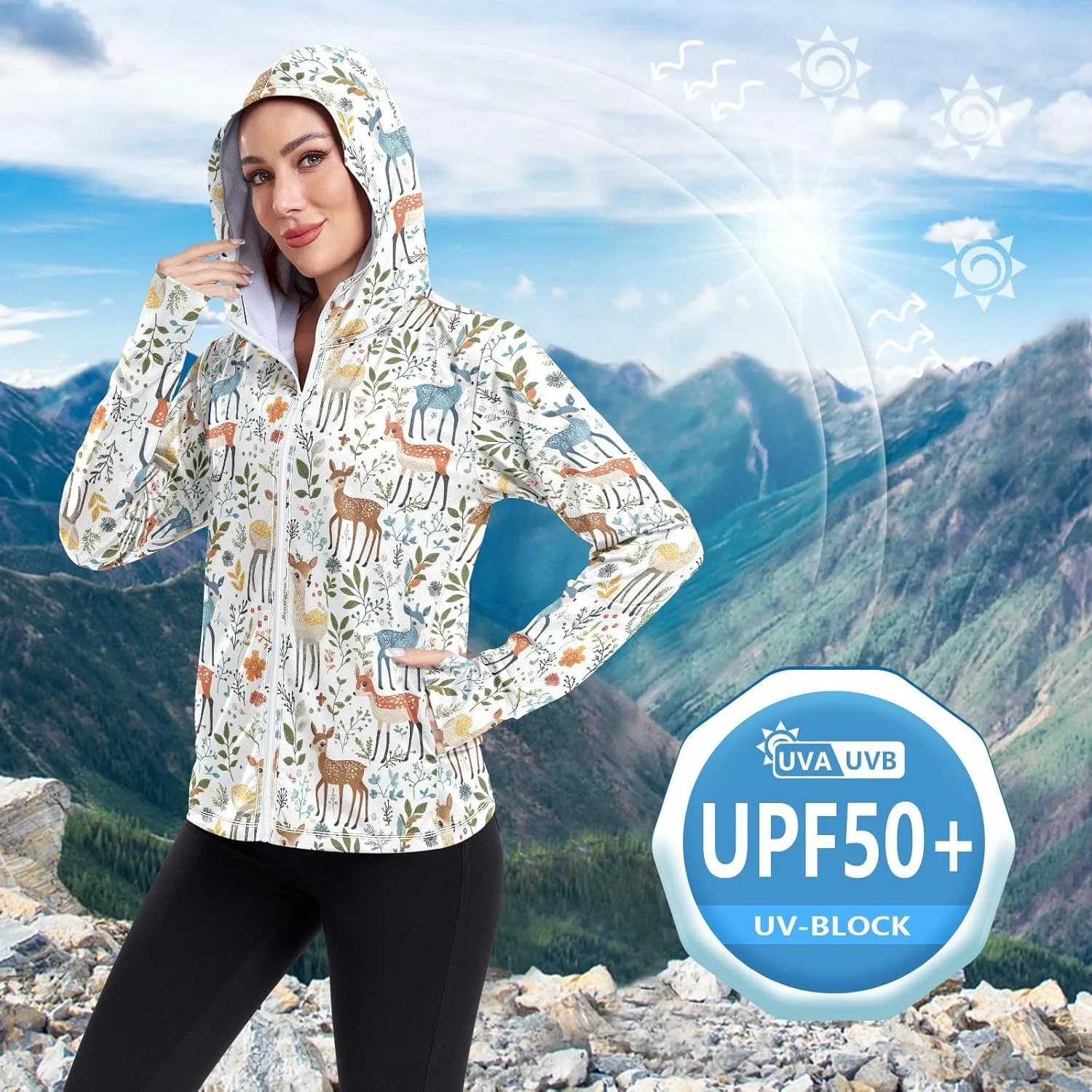 Hoodies Woman with Thumb Holes Plain t Shirts UPF 50  Protection Plain Sweatshirt Hiking Outdoor