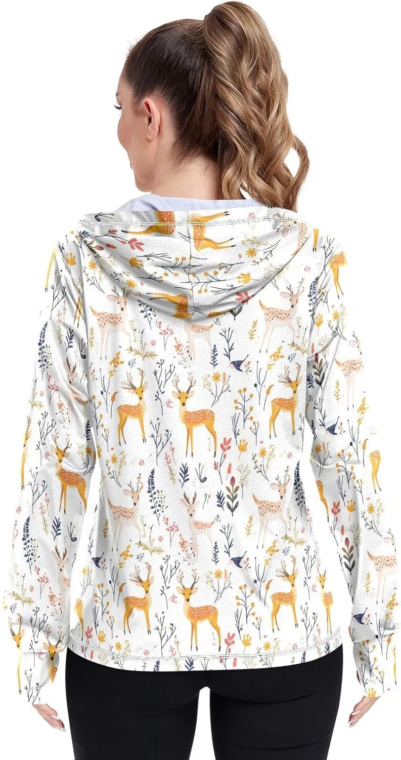 Hoodies Woman with Thumb Holes Plain t Shirts UPF 50  Protection Plain Sweatshirt Hiking Outdoor