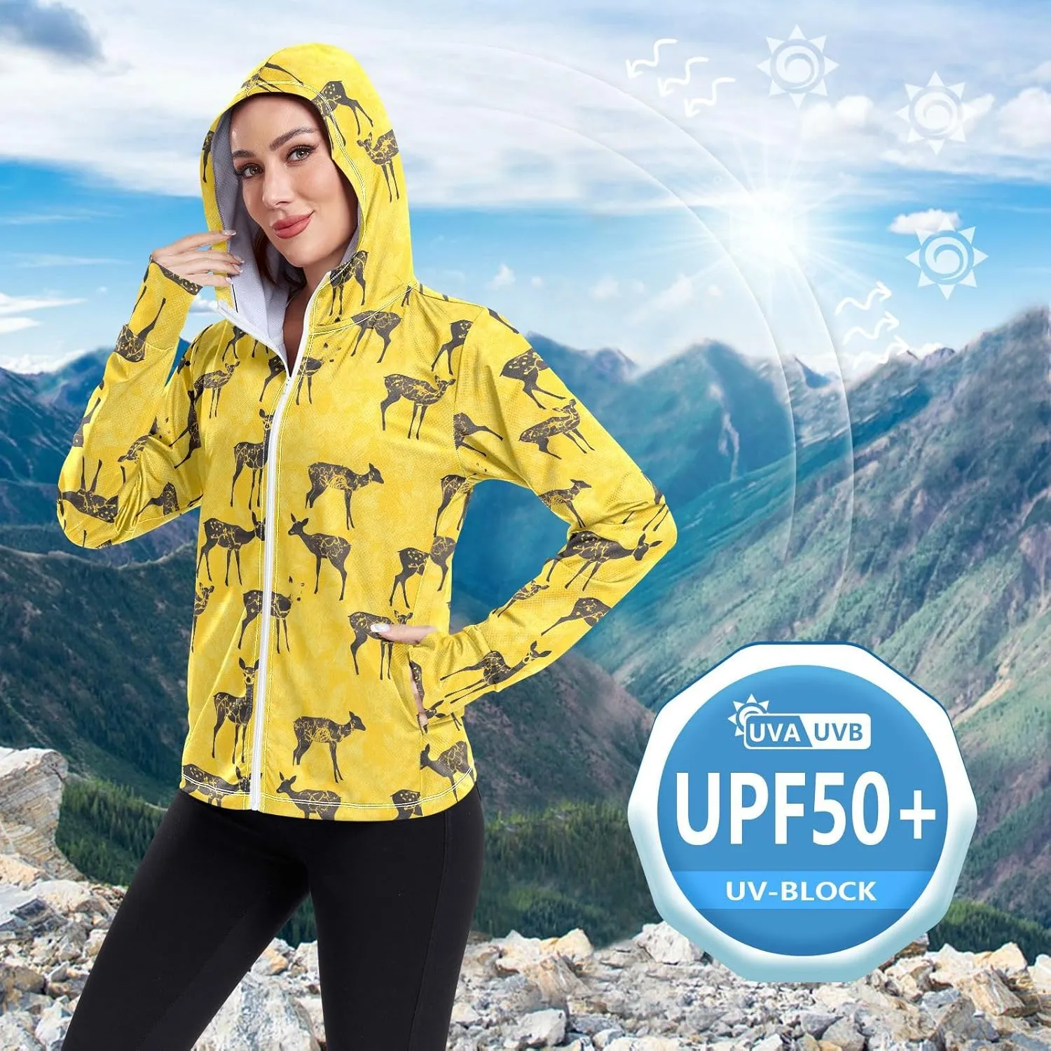 Hoodies Woman with Thumb Holes Plain t Shirts UPF 50  Protection Plain Sweatshirt Hiking Outdoor