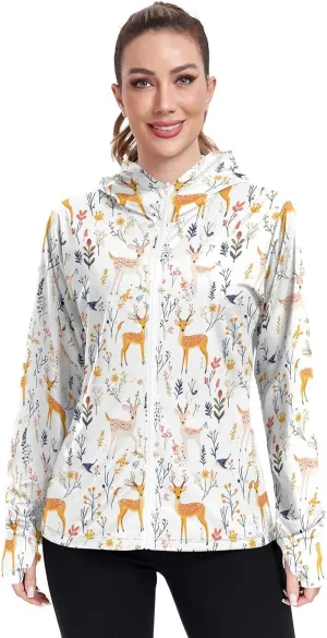 Hoodies Woman with Thumb Holes Plain t Shirts UPF 50  Protection Plain Sweatshirt Hiking Outdoor