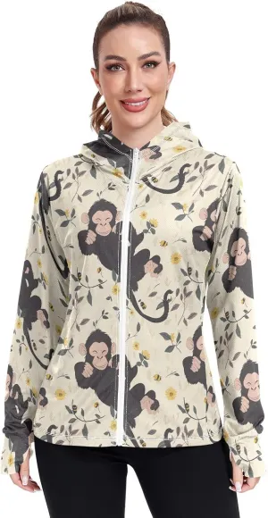 Hoodies Woman with Thumb Holes Plain t Shirts UPF 50  Protection Plain Sweatshirt Hiking Outdoor
